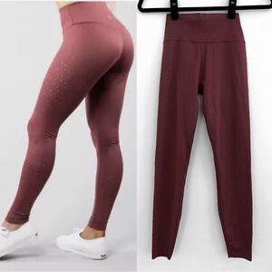 Buff Bunny ‘Allure’ Laser Cut Leggings in Windsor Wine XS